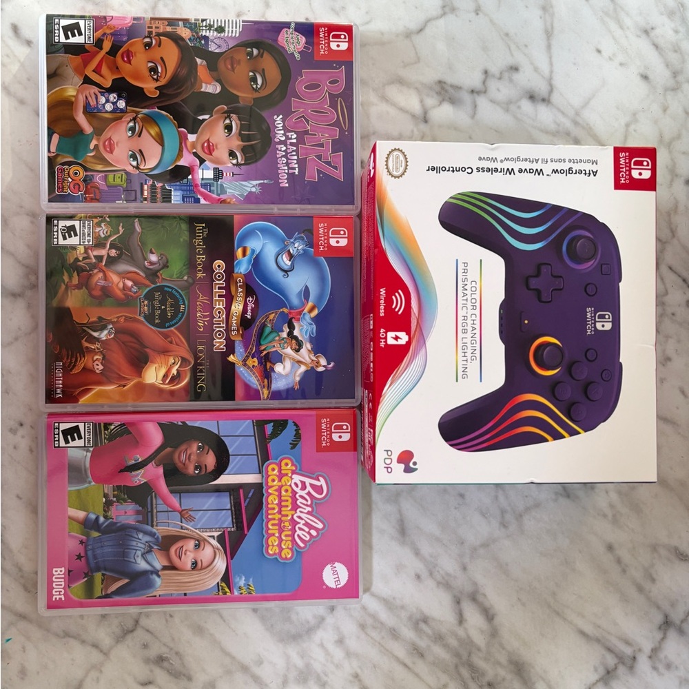 Nintendo Game Collection with Purple and Red Accents